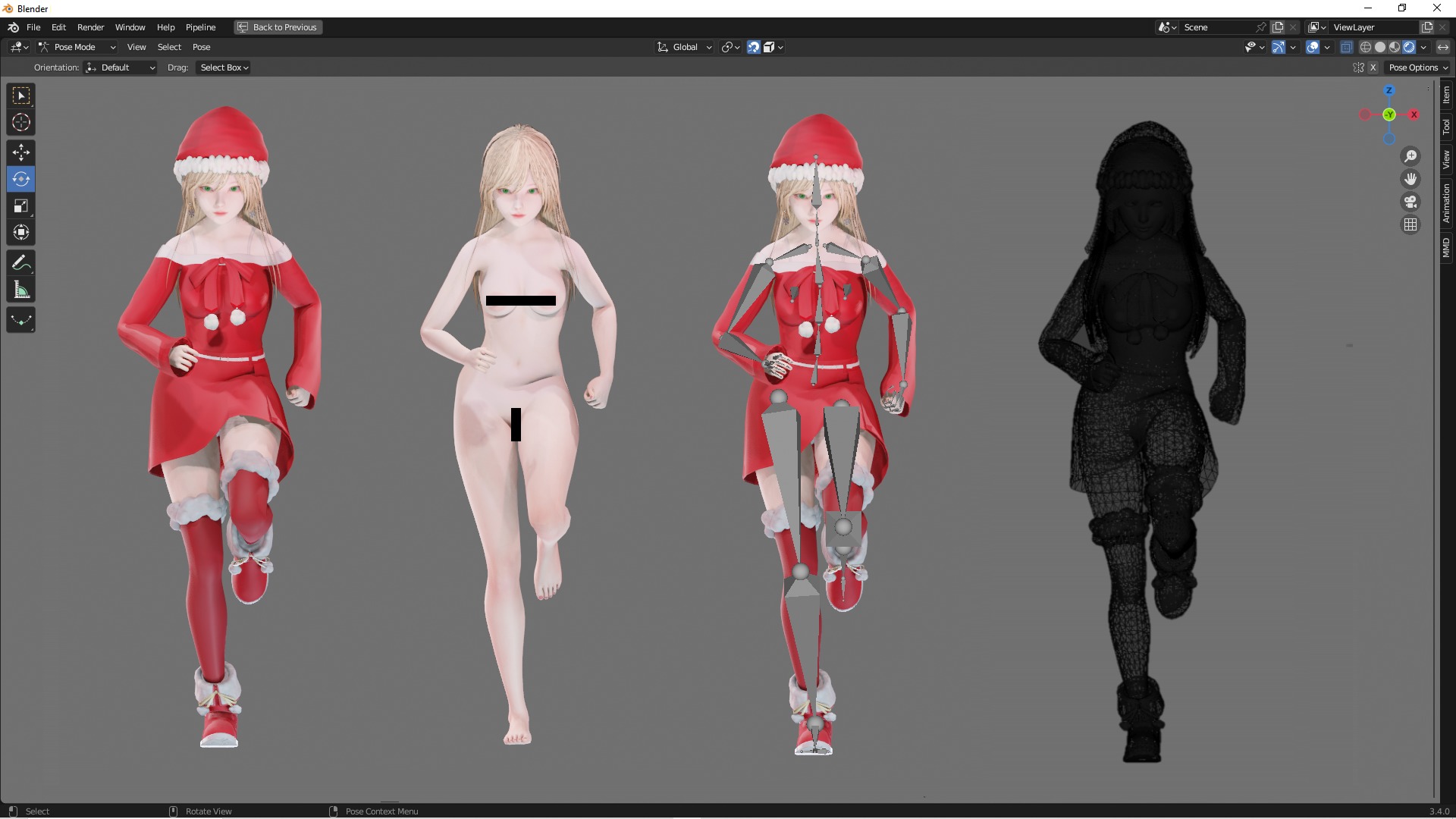 Christmas Clothing 0002 - UE5 - Unity - Blender - Animated Low-poly 3D model_5