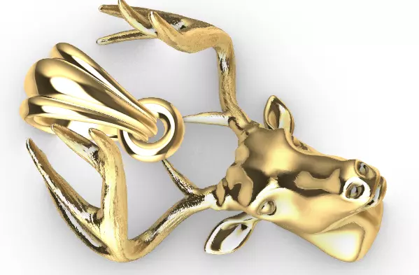 Buck Head Pendant 3D print model