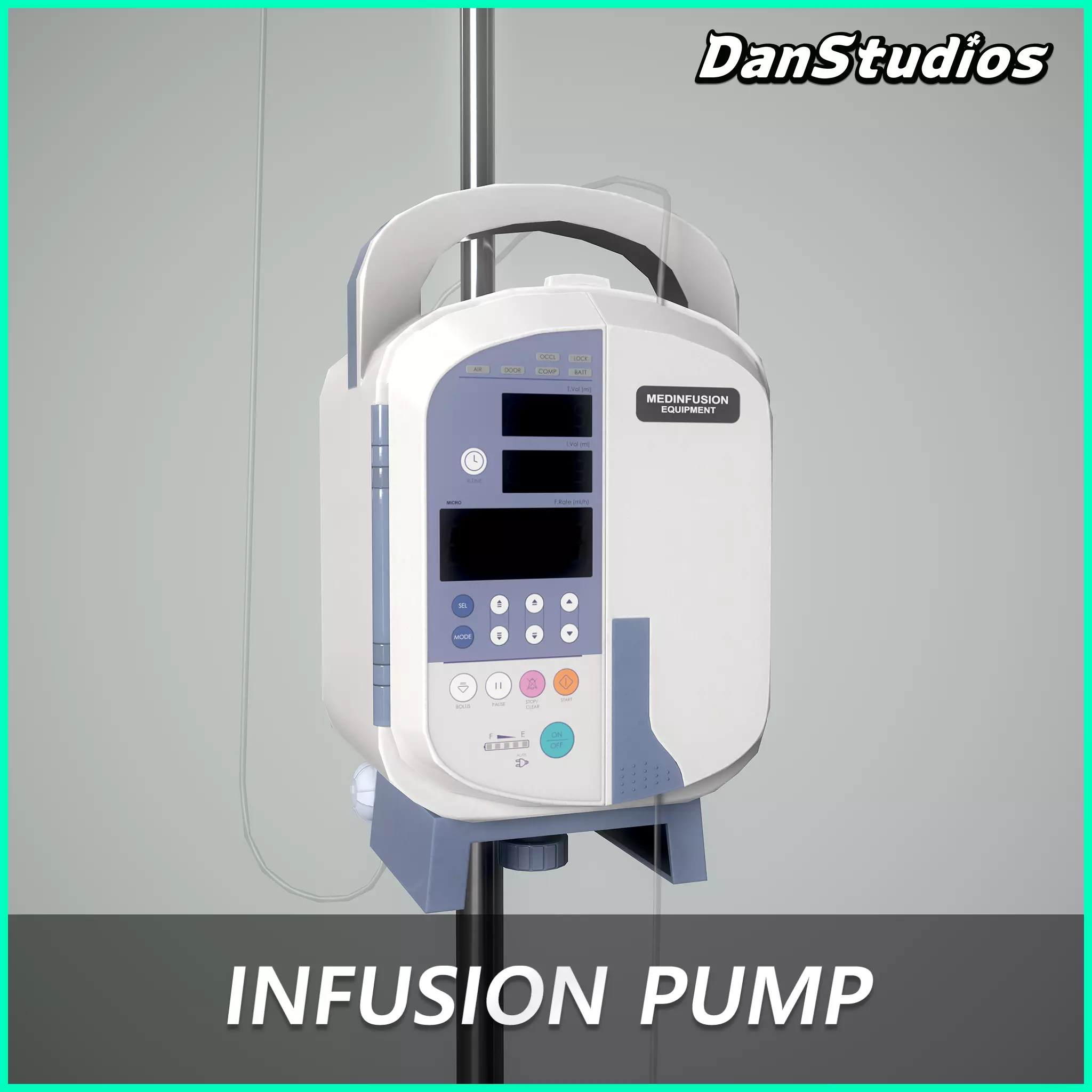 Optimized Infusion Pump Low-poly 3D model_0