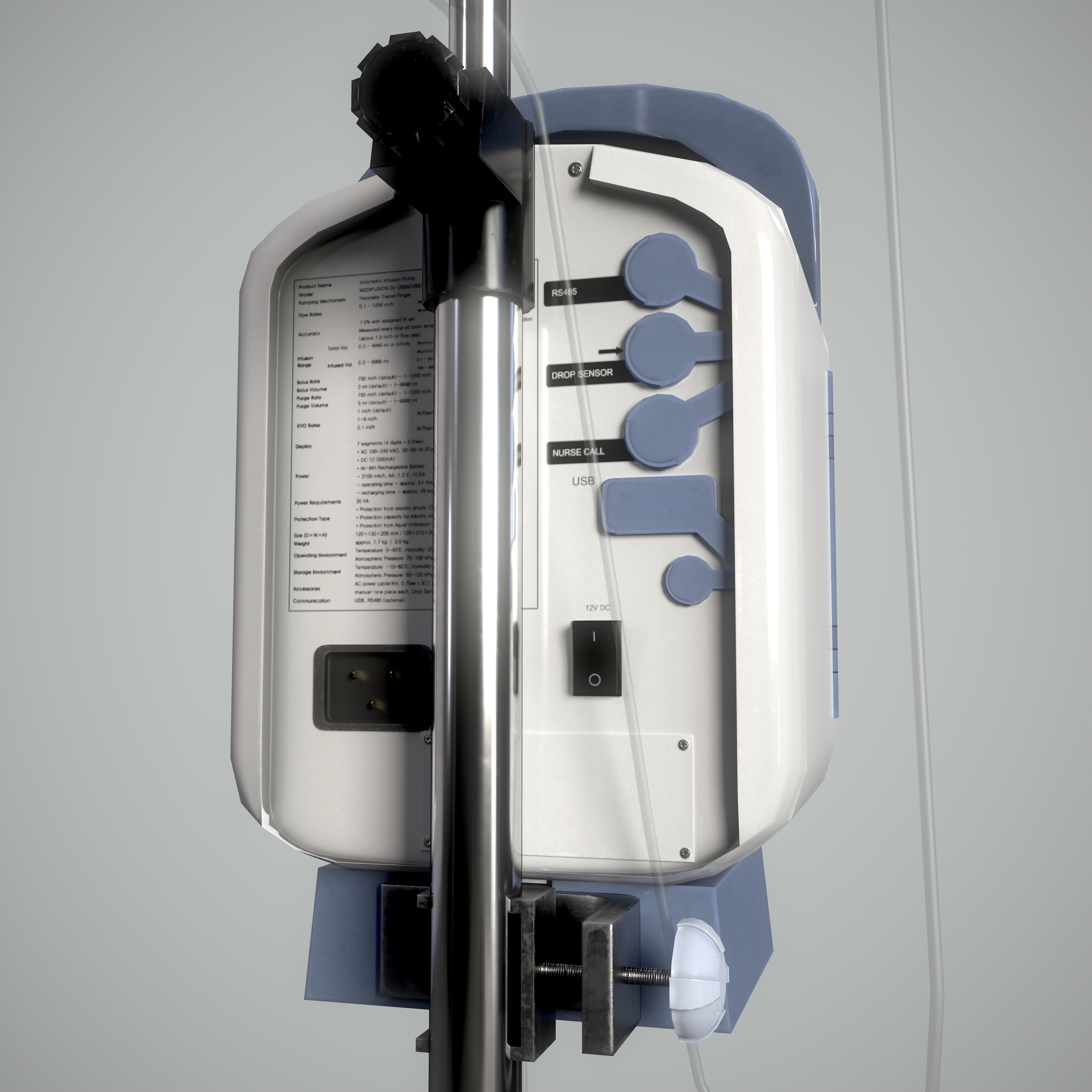 Optimized Infusion Pump Low-poly 3D model_4