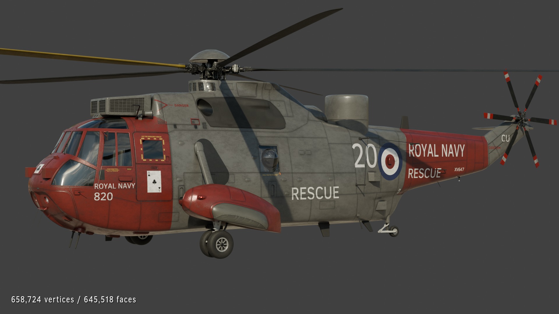 Westland Sea King HAR5 Royal Navy 3D model_8