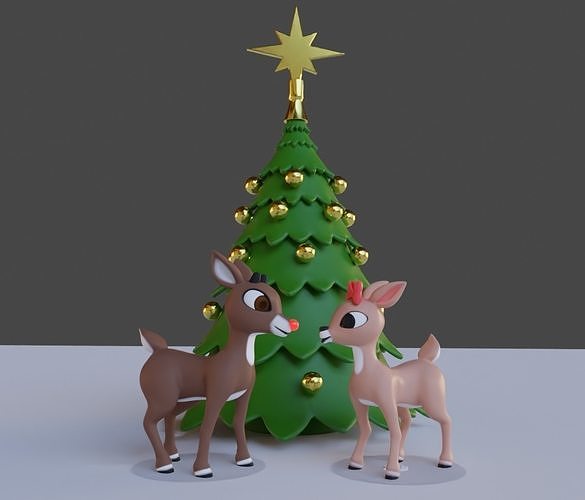 Rudolph and Clarice - Christmas Reindeer 3D print model