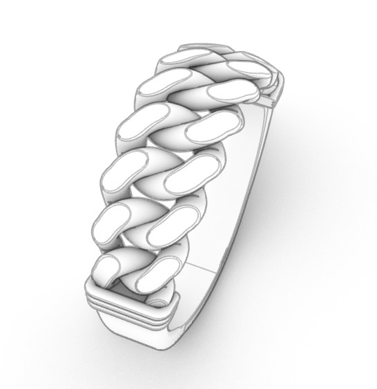 anillo hombre cadena 3D print model_1