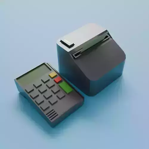 Payment terminal and Receipt printer Low poly