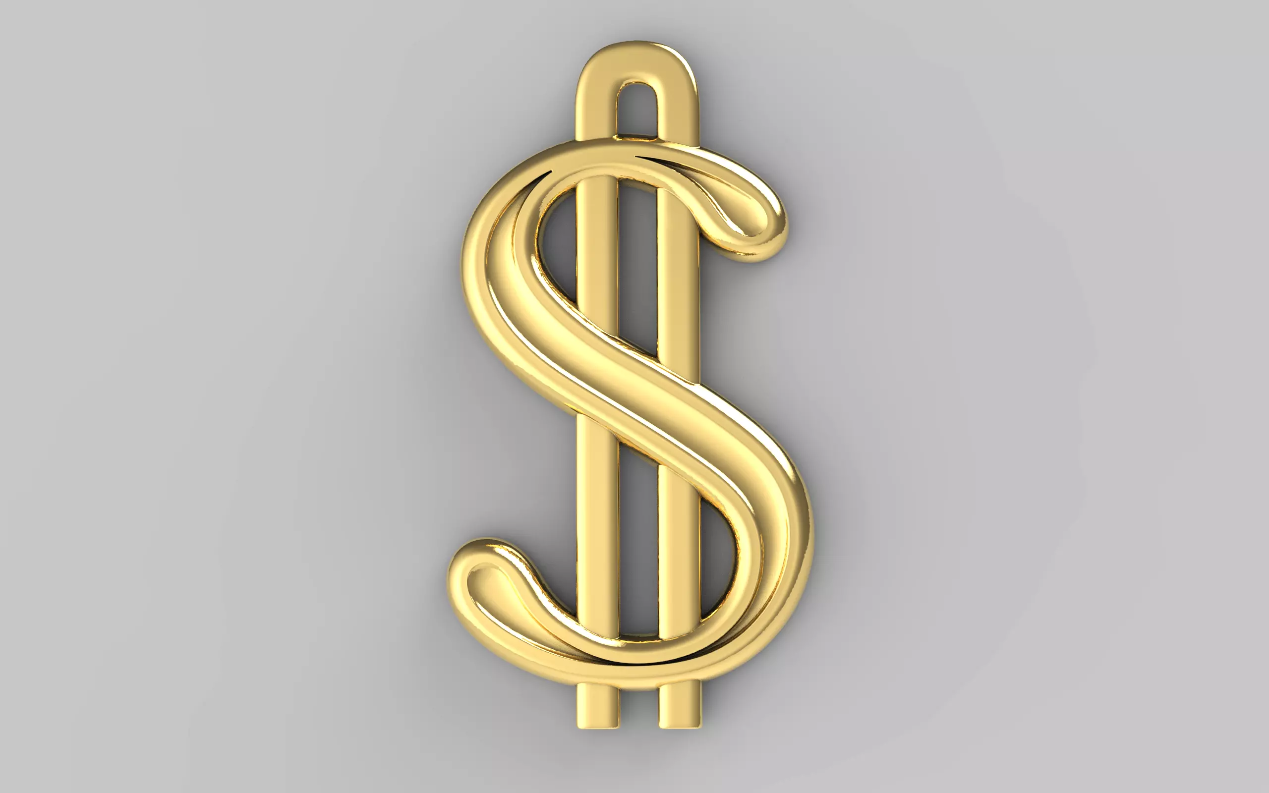 Dollar sign pendant 3D print model 3D print model