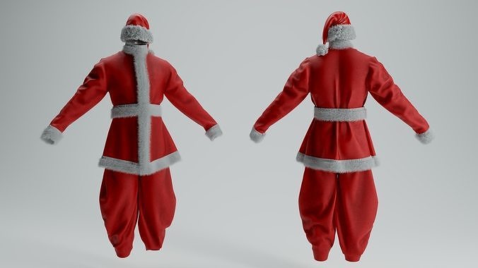 SANTA CLAUS DRESS Low-poly 3D model
