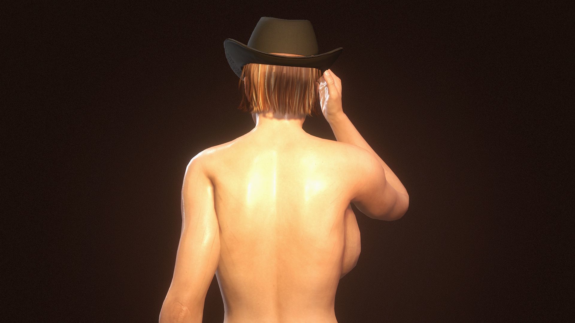 Realistic naked cowgirl 3D model_13