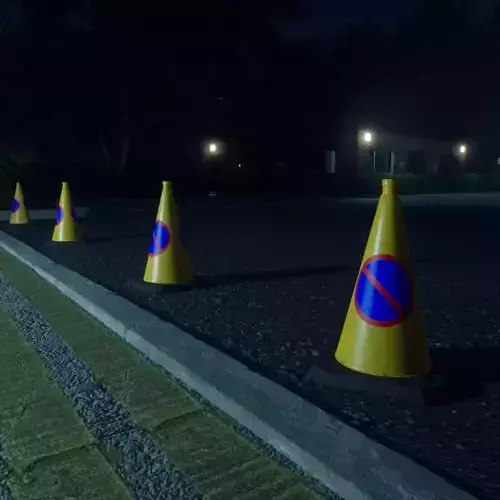 Yellow No Parking Traffic Cone 3D model