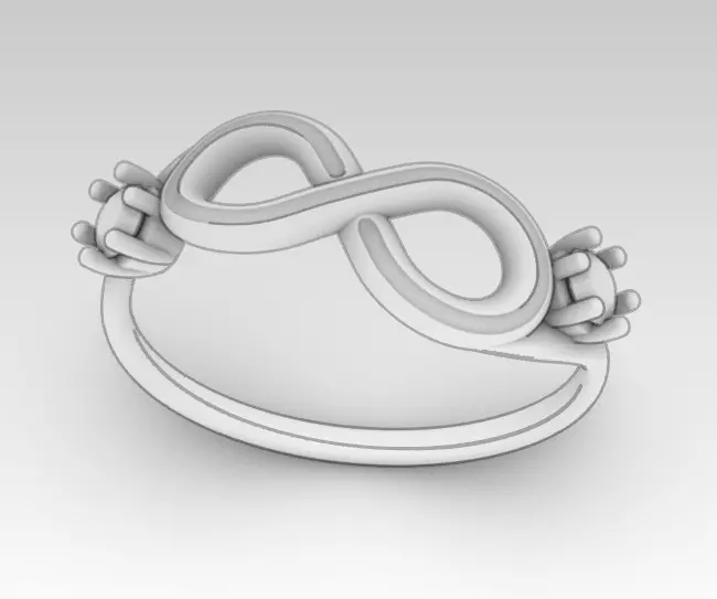 Anillo infinito piedras 3D print model_0