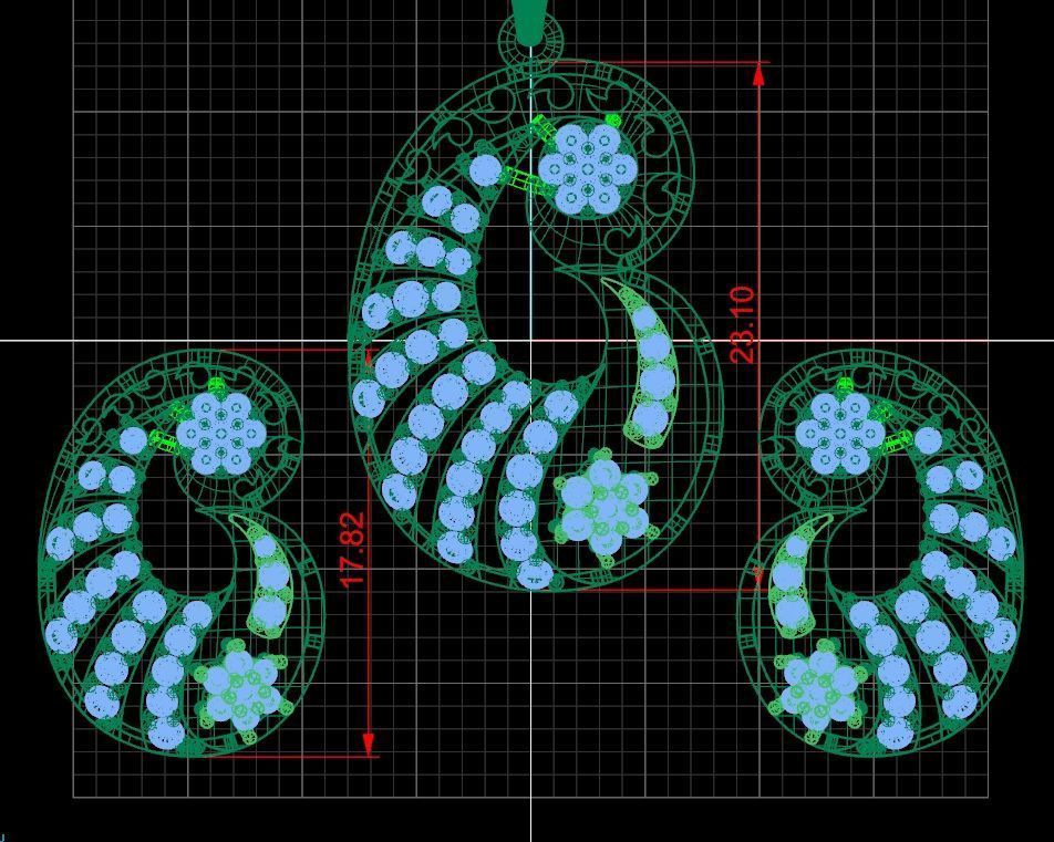 Beautiful diamond pendant with Tops Locket set 3D print model_2