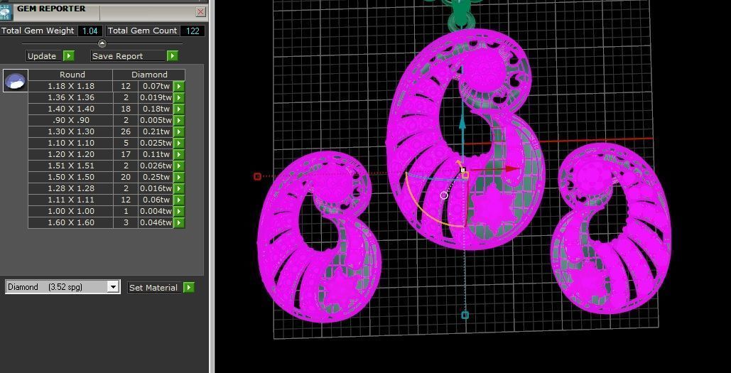 Beautiful diamond pendant with Tops Locket set 3D print model_6