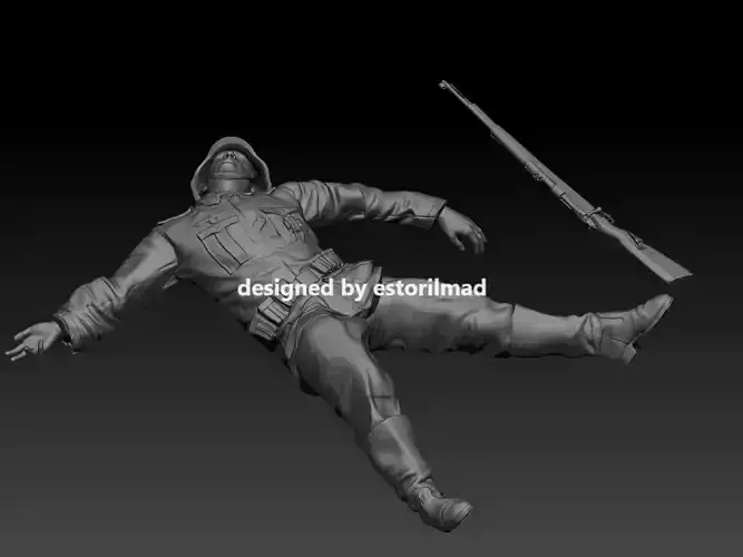 GERMAN SOLDIER KILLED INJURED 3D print model