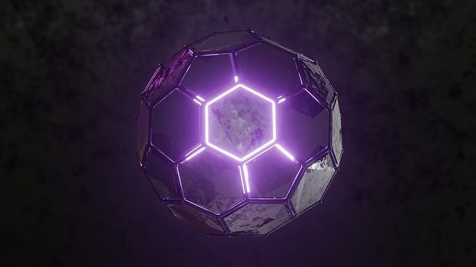 Customizable Sci-Fi Futuristic Metal Sphere Ball 3D model