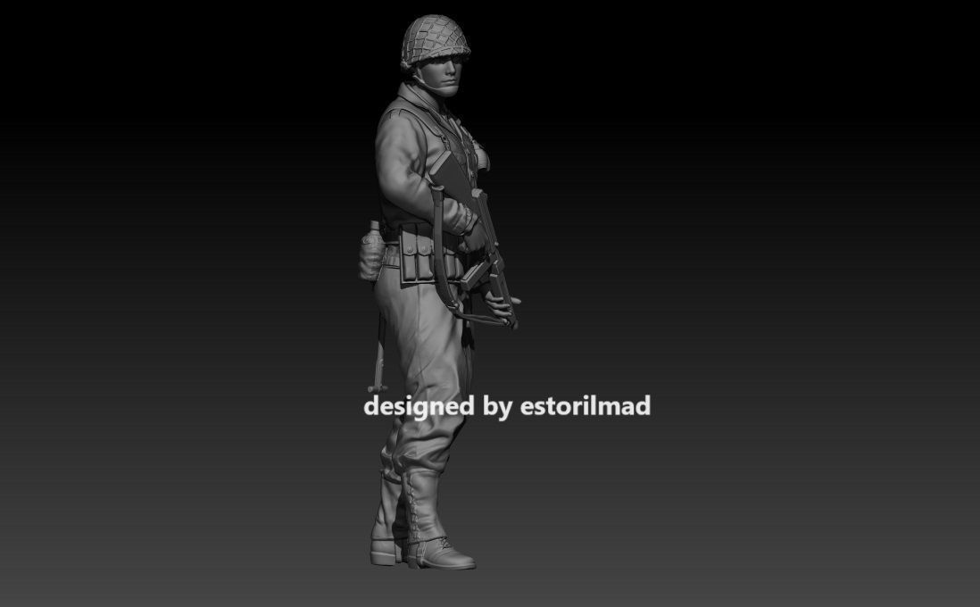 WW2 SOLDADO AMERICANO EN POSE 3D print model_2
