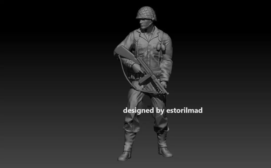 WW2 SOLDADO AMERICANO EN POSE 3D print model_0