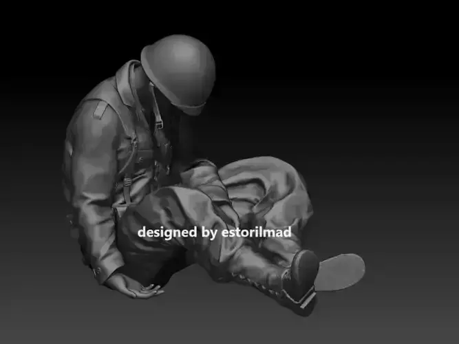 WW2 SOLDADO AMERICANO ABATIDO EN EL SUELO