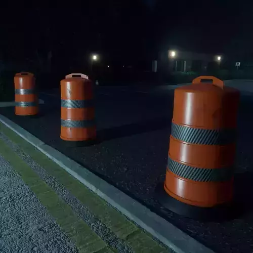 Orange Traffic Barrel 3D model