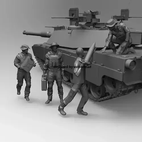 PACK 4 MODERN SOLDIERS LOGISTICS TANK CREW 3D print model