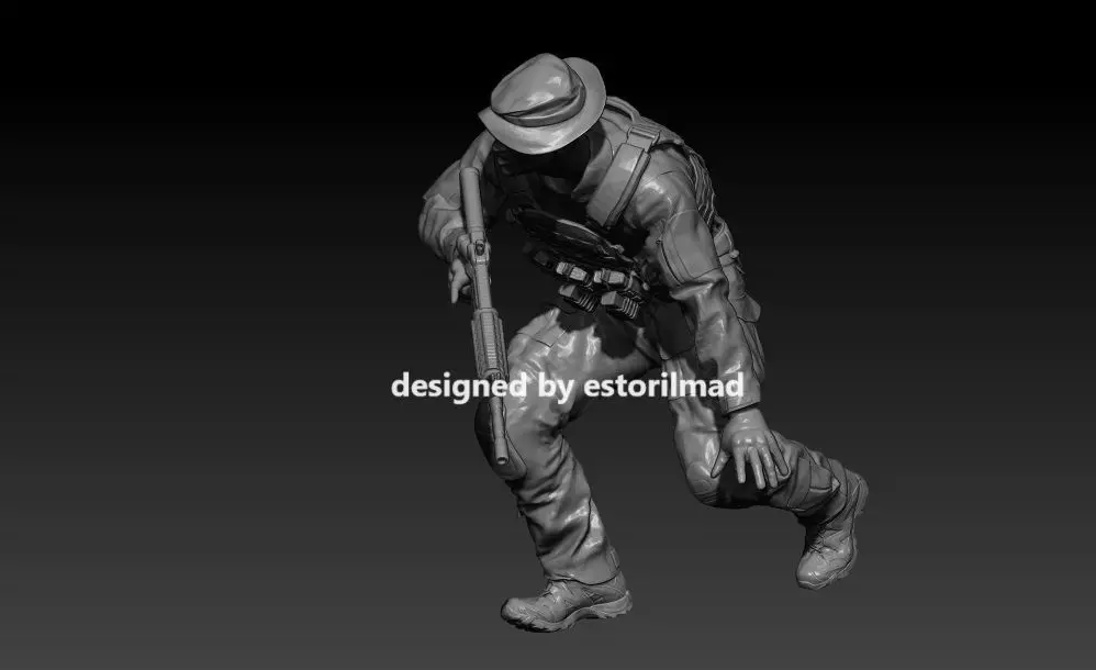 SOLDADO MODERNO EN POSICION 3D print model