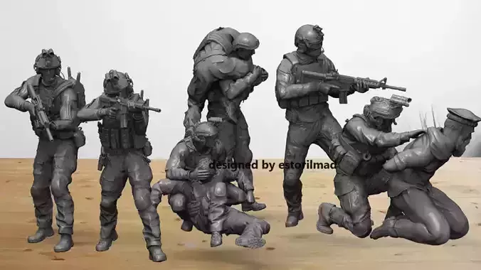 PACK 7 SPECIAL FORCES SEAL INSURGENT CAPTURE 3D print model