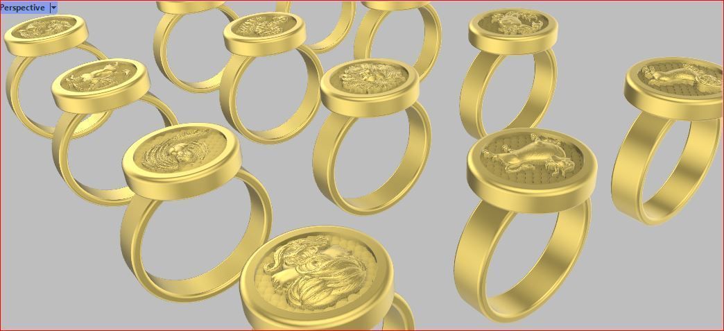 zodiac rings 3D print model_3