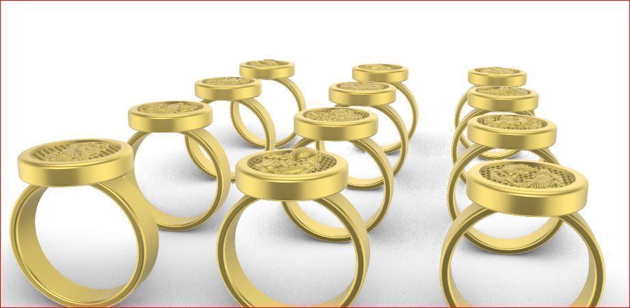 zodiac rings 3D print model_21