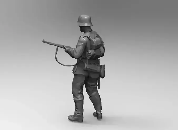 WW2 GERMAN SOLDIER WITH MAUSER 3D print model