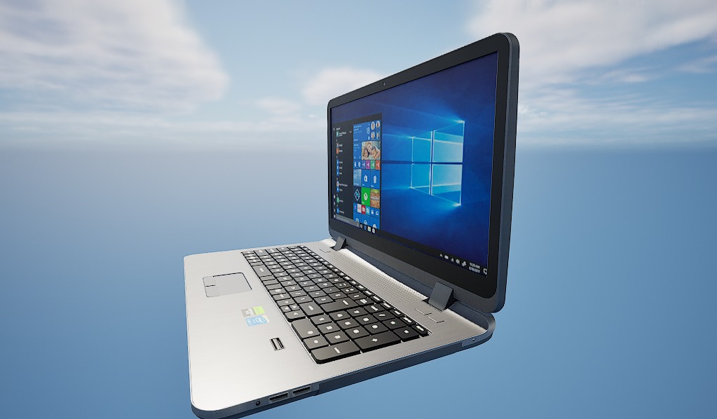 laptop Low-poly 3D model_10