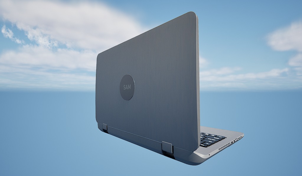 laptop Low-poly 3D model_9