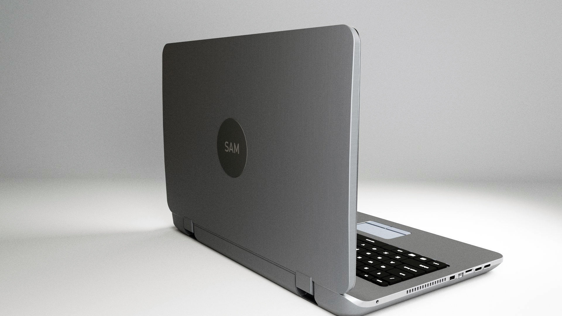 laptop Low-poly 3D model_12