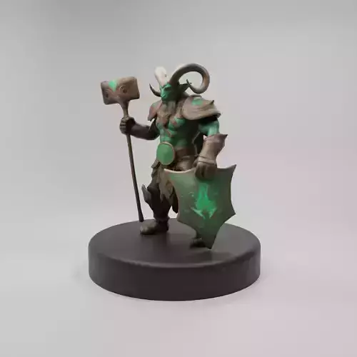 Stylized Fantasy Minotaur Warrior 3D Model  Game Ready
