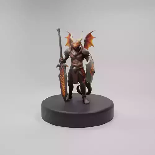 Dragon Warrior 3D Model   Stylized Fantasy Character Low-poly 3D model