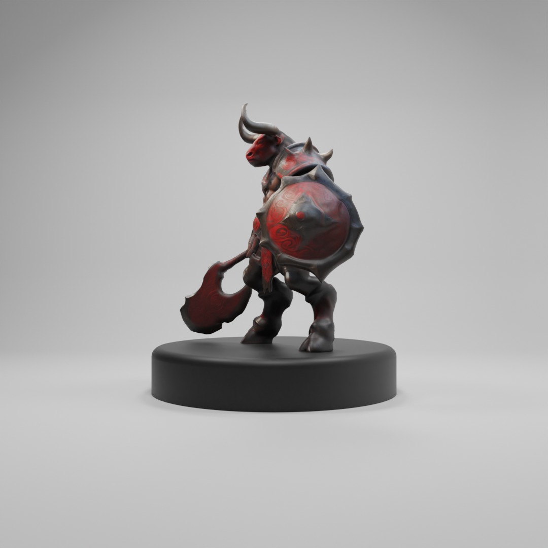 Minotaur Warrior Stylized Character for Games  Animation Low-poly 3D model_2