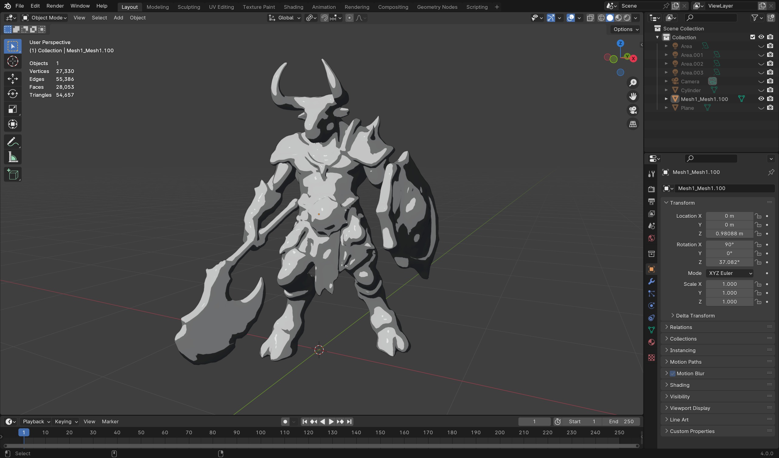 Minotaur Warrior Stylized Character for Games  Animation Low-poly 3D model_8