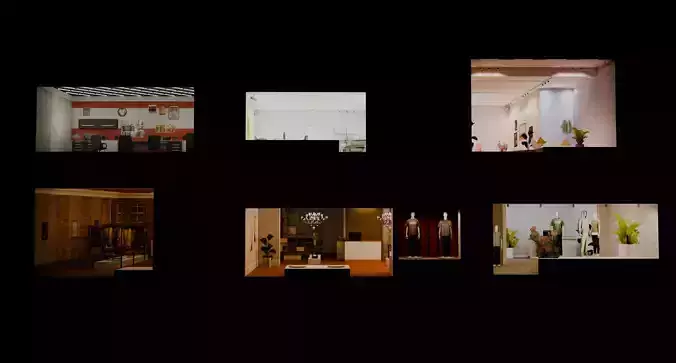Low Poly Storefront Pack Low-poly 3D model