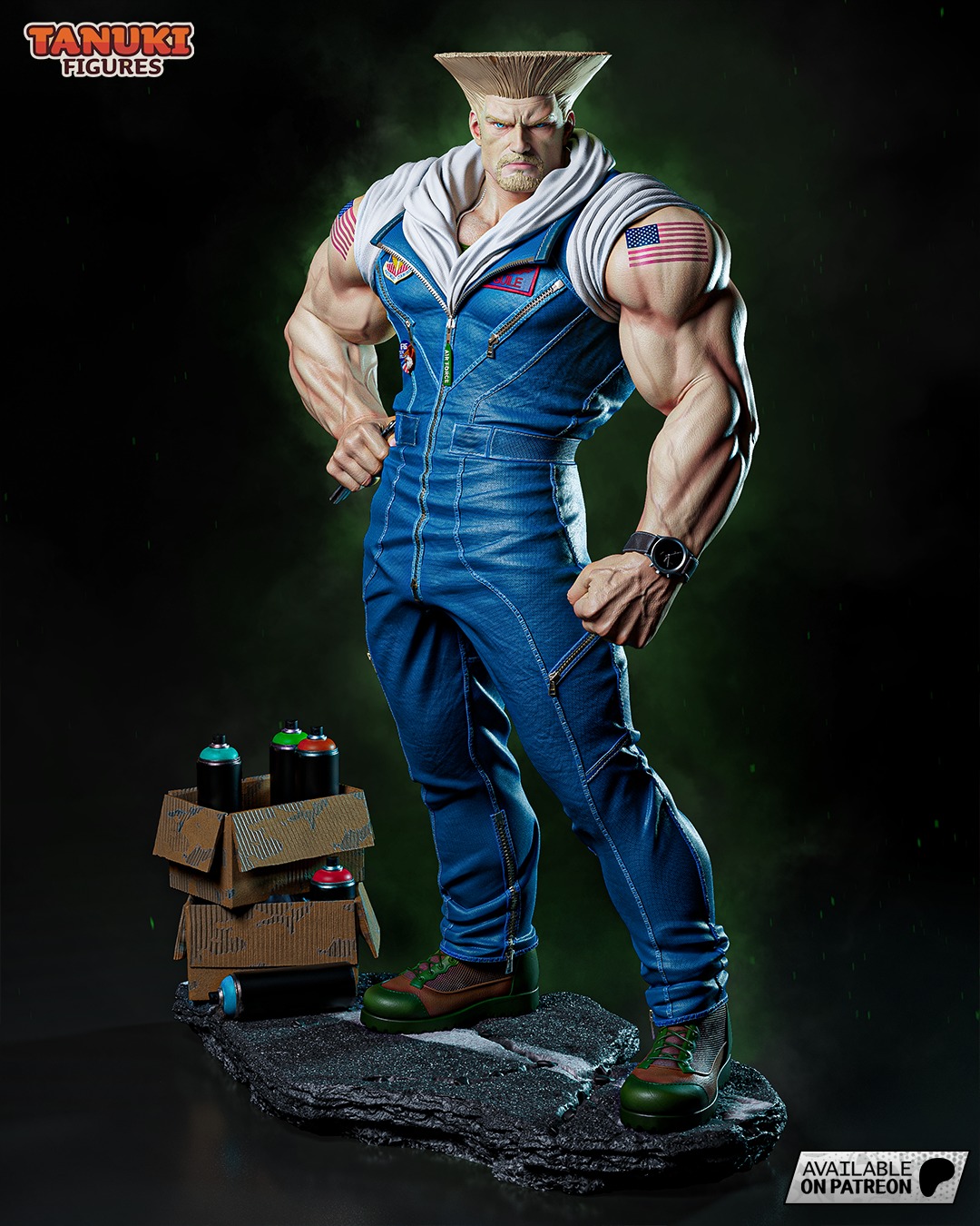 Guile - Street Fighter - Fullsize 3D print model_1