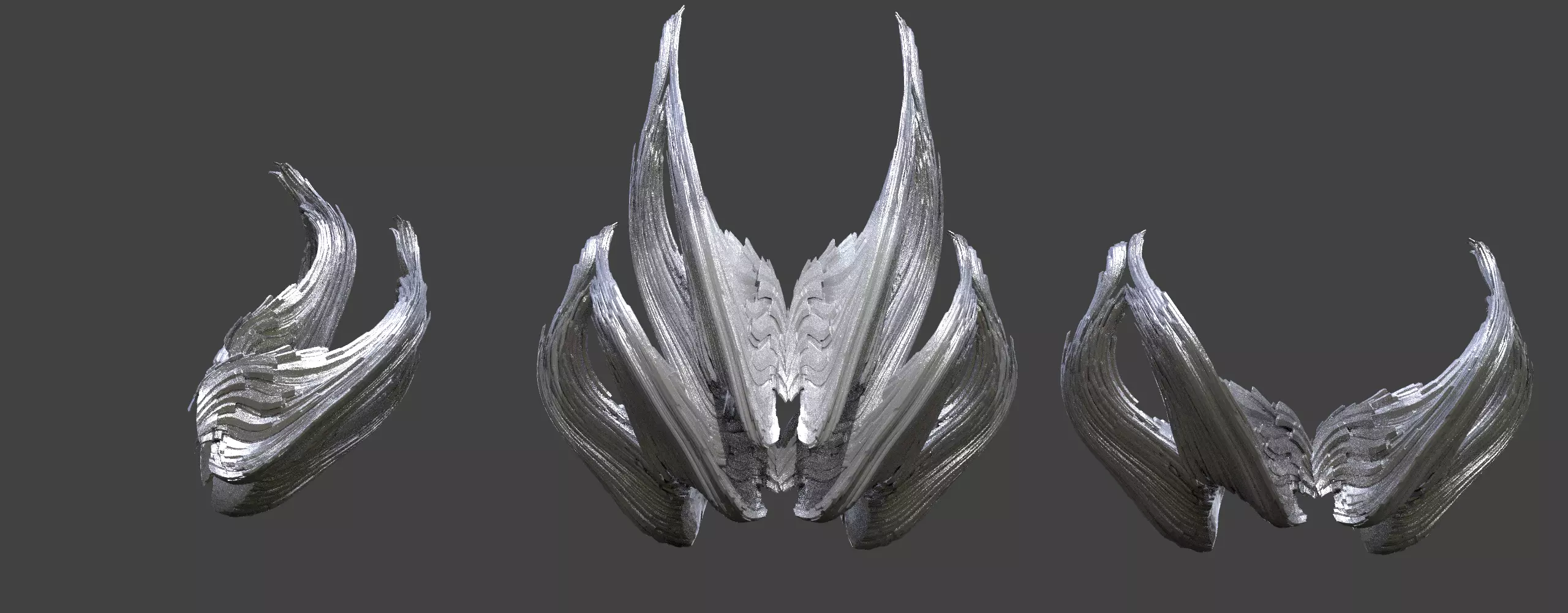 Dark Crystal element wings 3 designs Low-poly 3D model_0