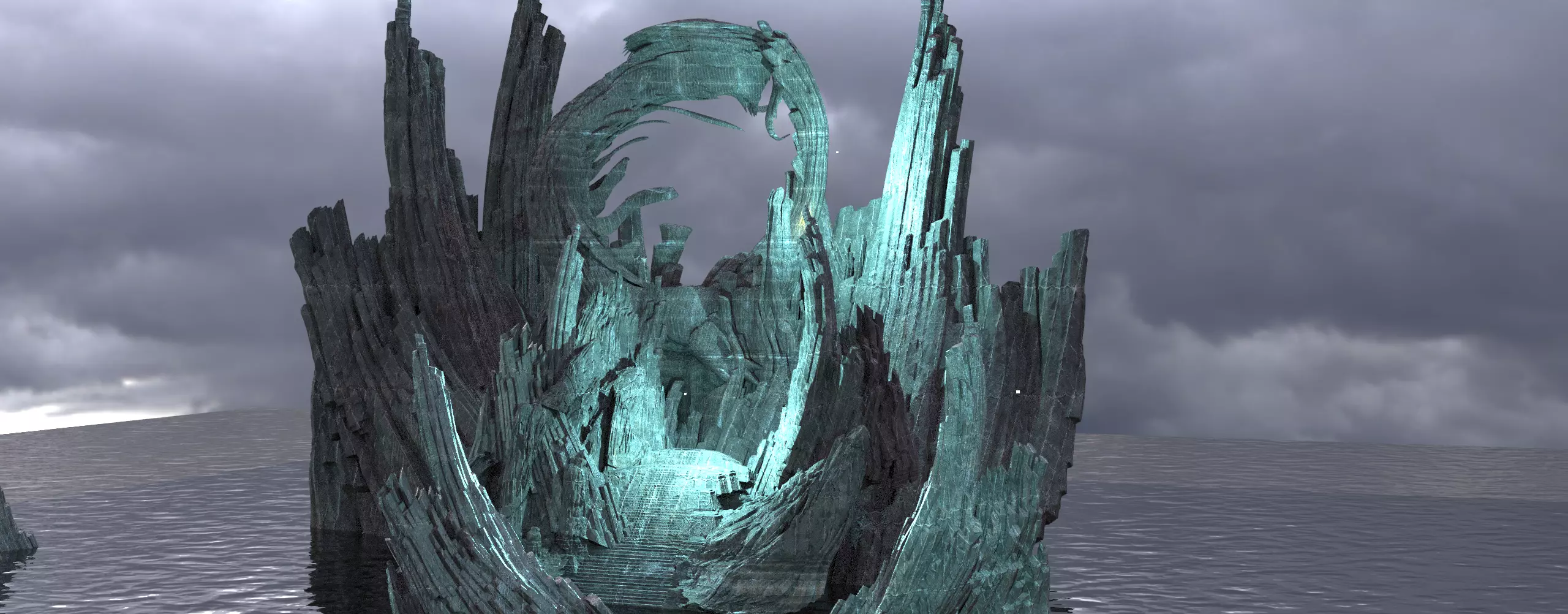 Man of steel  crystal serpents cliff 3D model_0