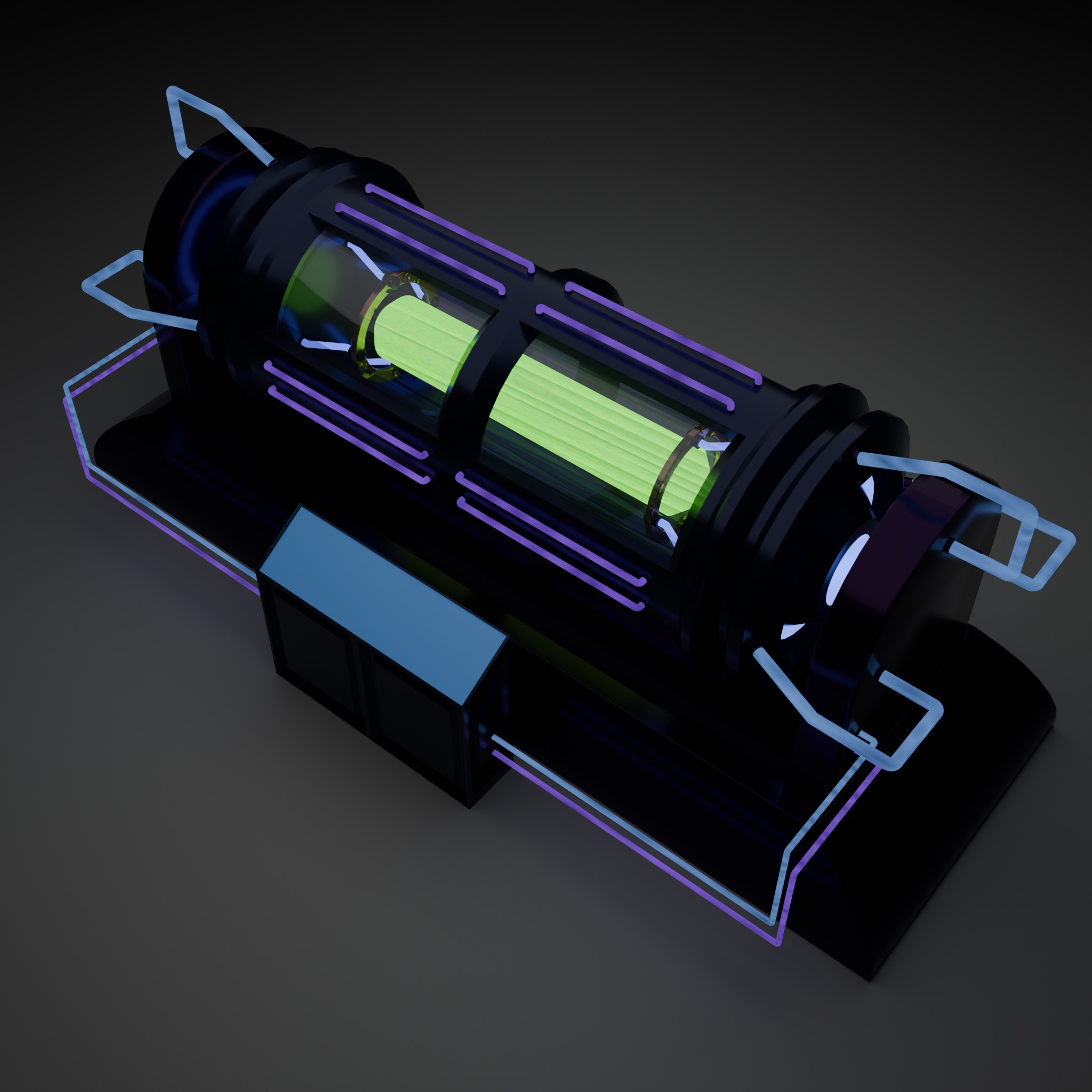 Sci fi Reactor Free low-poly 3D model_1