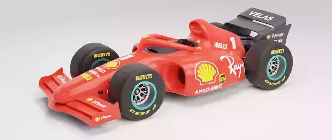 F1 Car Stylized Red