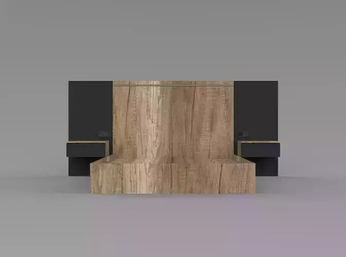  A bed with levitating nightstands