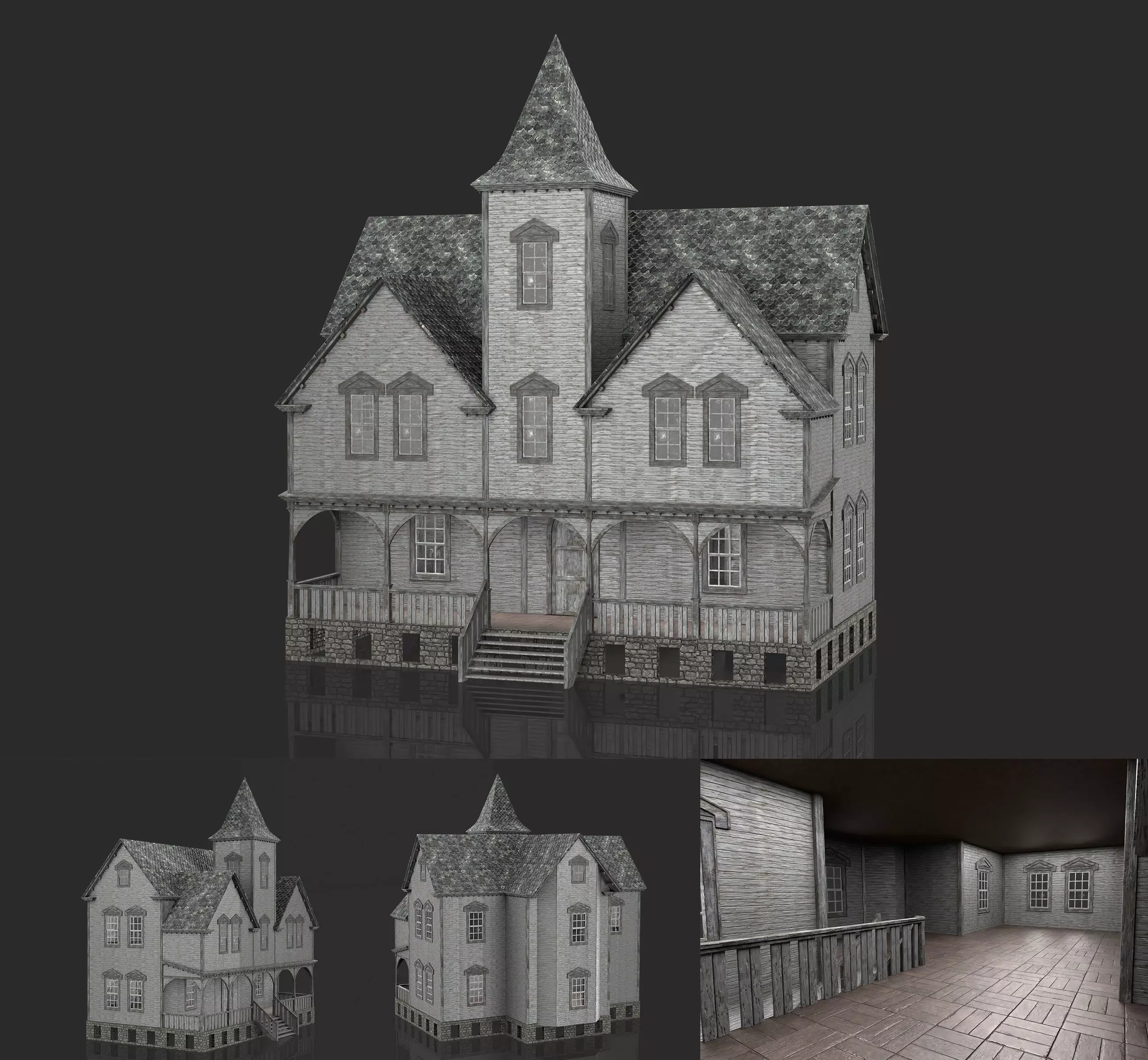 Old Abandoned House 3 3D model_0