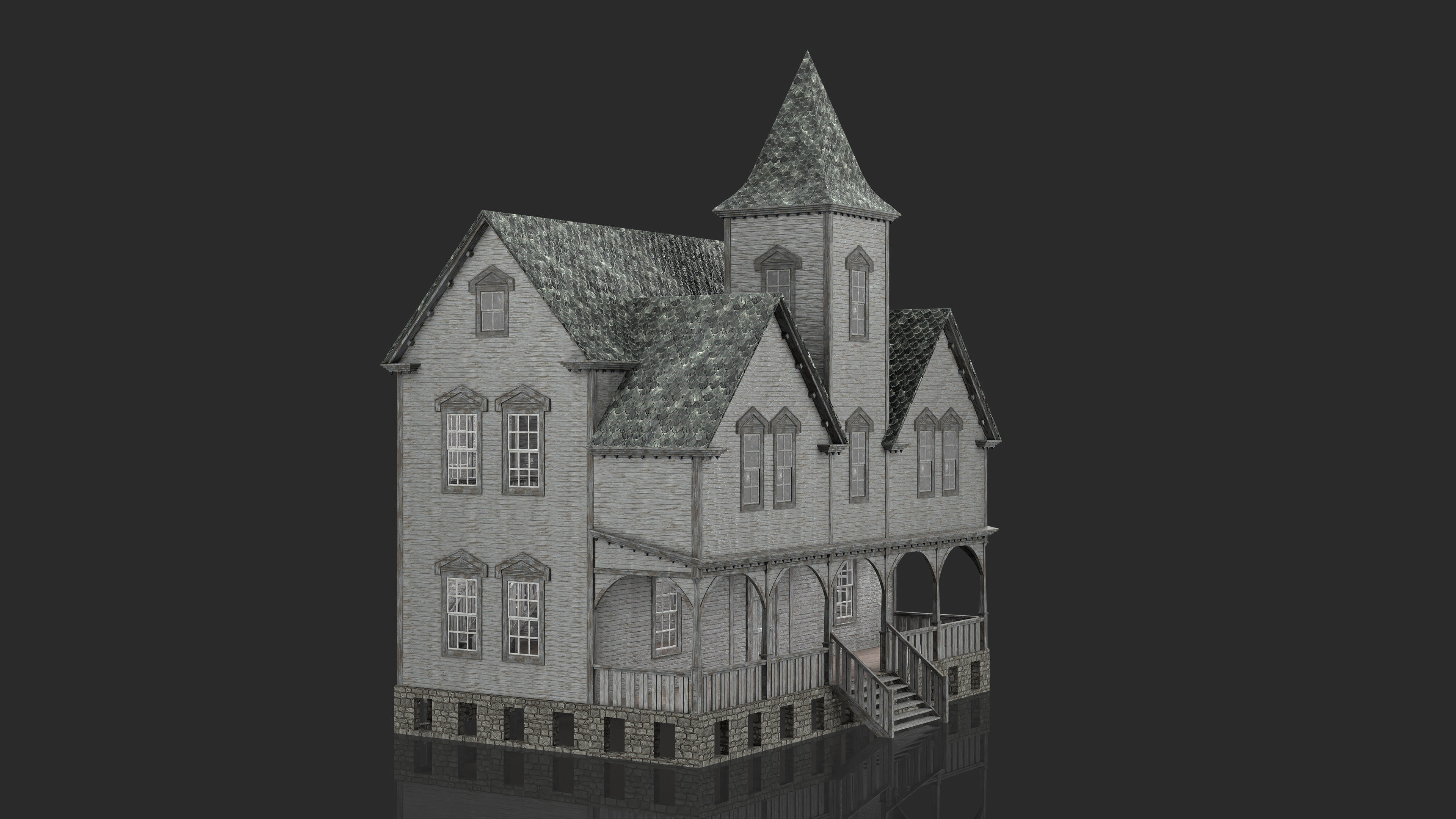 Old Abandoned House 3 3D model_4