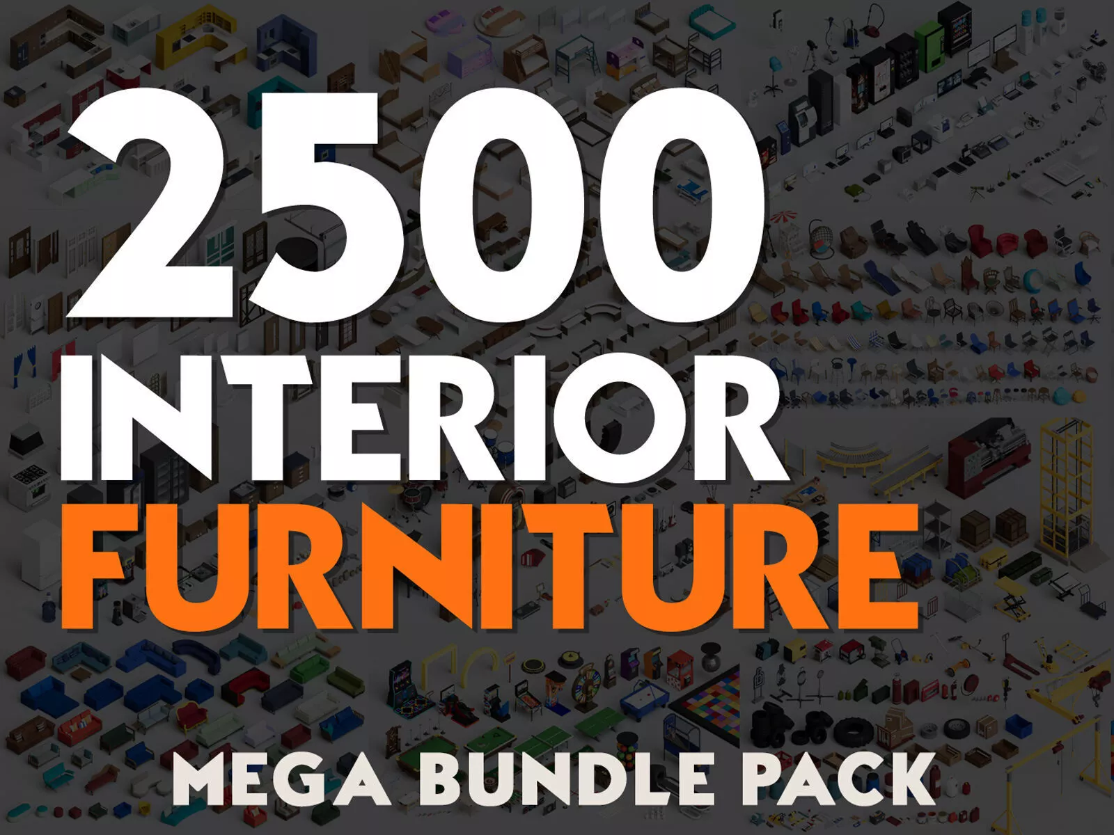 2500 Interior Realistic Furniture Ultimate Mega Pack Collections 3D model