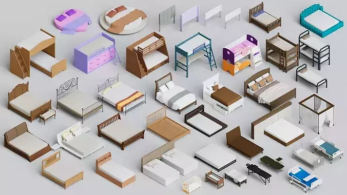 2500 Interior Realistic Furniture Ultimate Mega Pack Collections 3D model 7