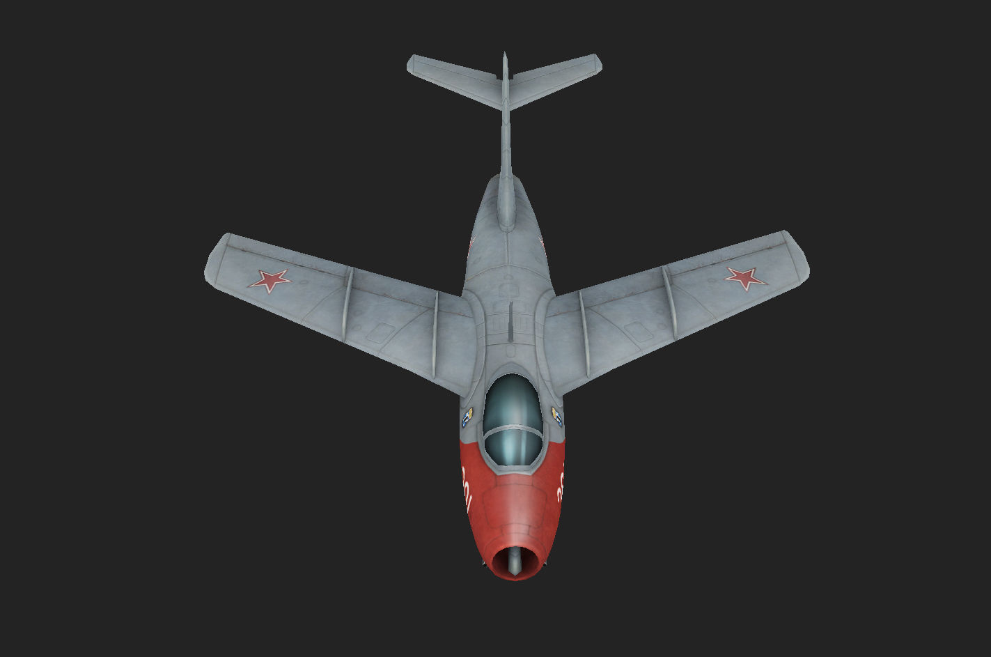 The Lavochkin La-15 Hand painted game model Low-poly 3D model Low-poly 3D model_10