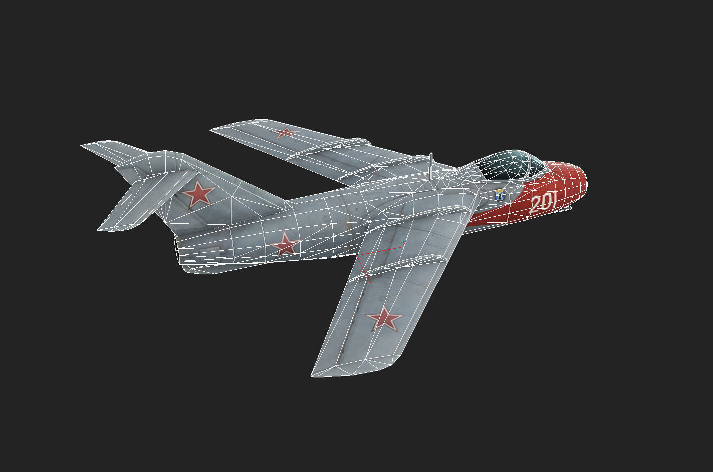 The Lavochkin La-15 Hand painted game model Low-poly 3D model Low-poly 3D model_15