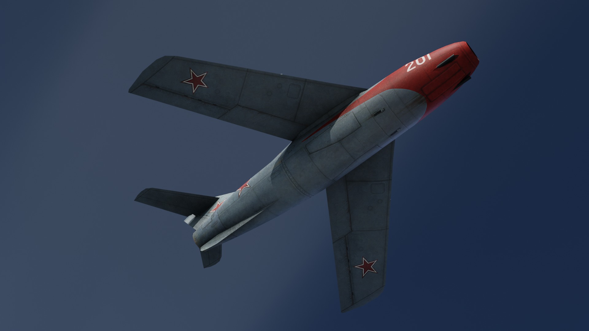The Lavochkin La-15 Hand painted game model Low-poly 3D model Low-poly 3D model_2