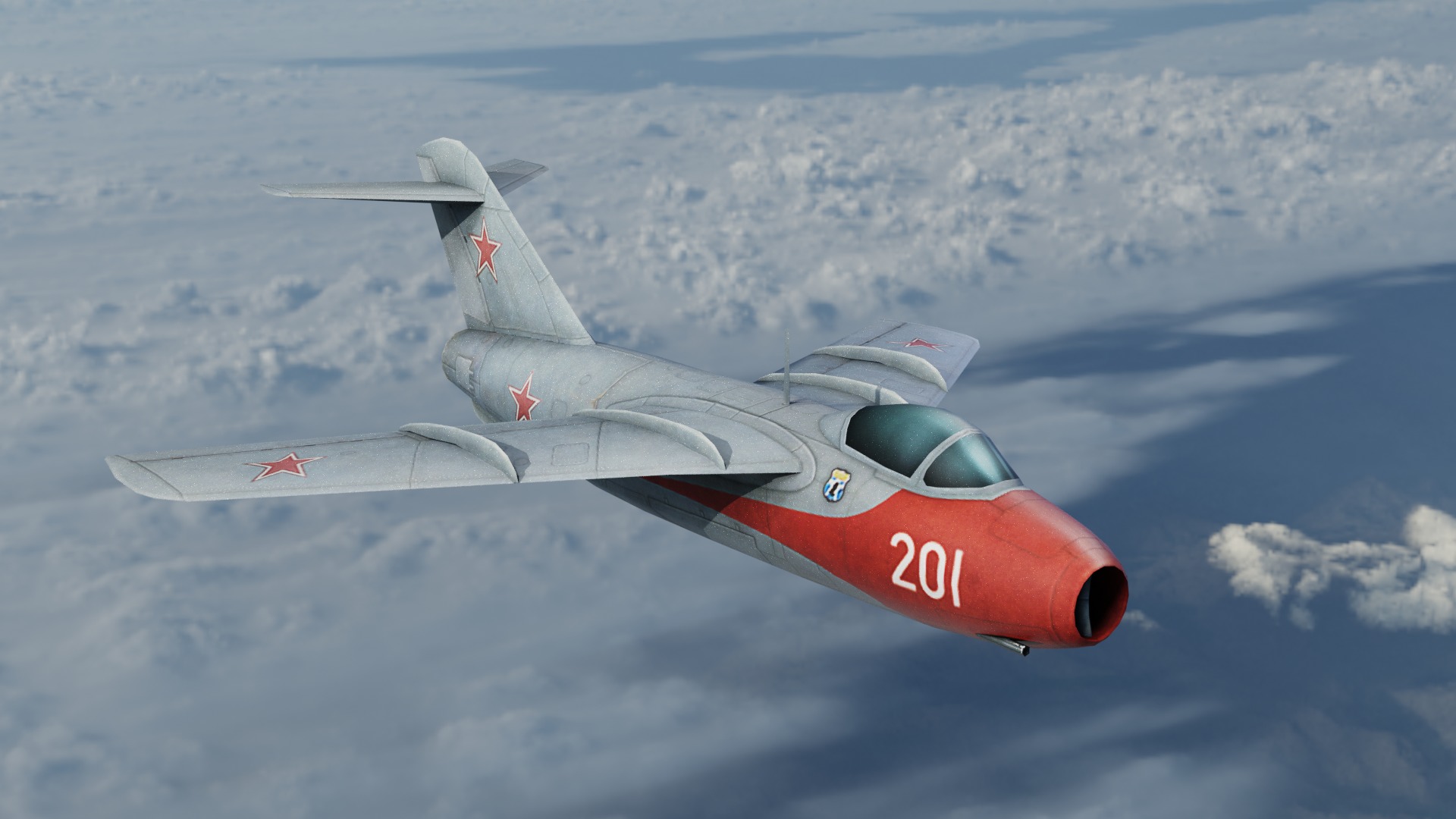 The Lavochkin La-15 Hand painted game model Low-poly 3D model Low-poly 3D model_9
