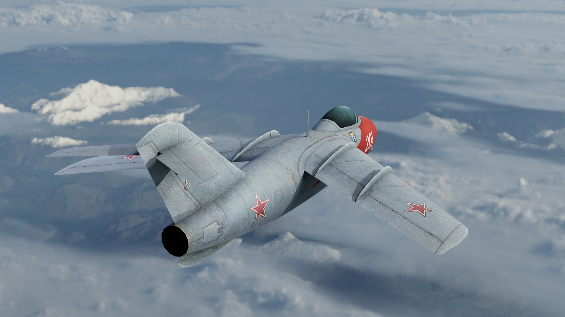 The Lavochkin La-15 Hand painted game model Low-poly 3D model Low-poly 3D model_8